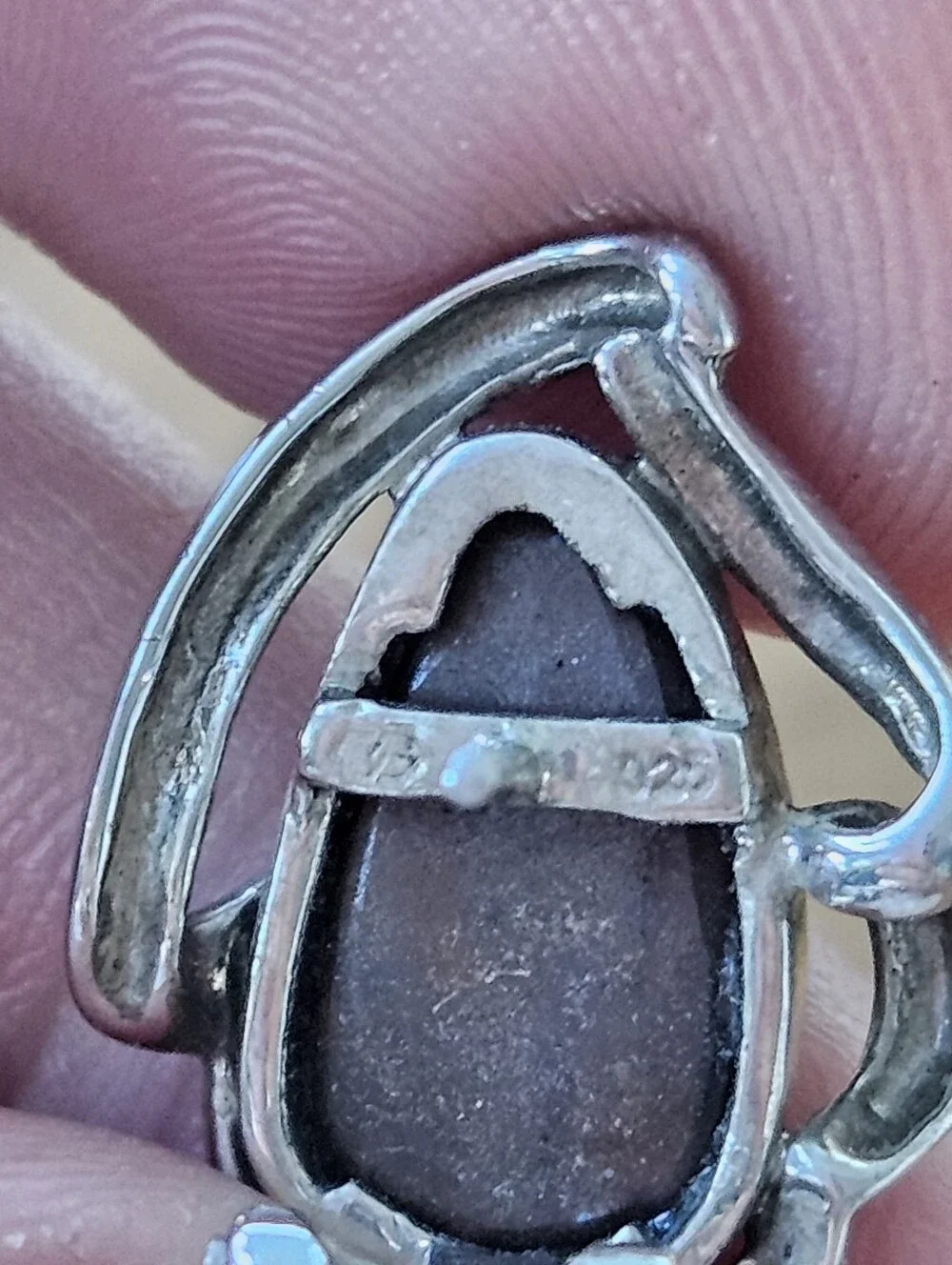 Designer Australian Black Opal Teardrop Sterling Silver Omega Back Earrings 1